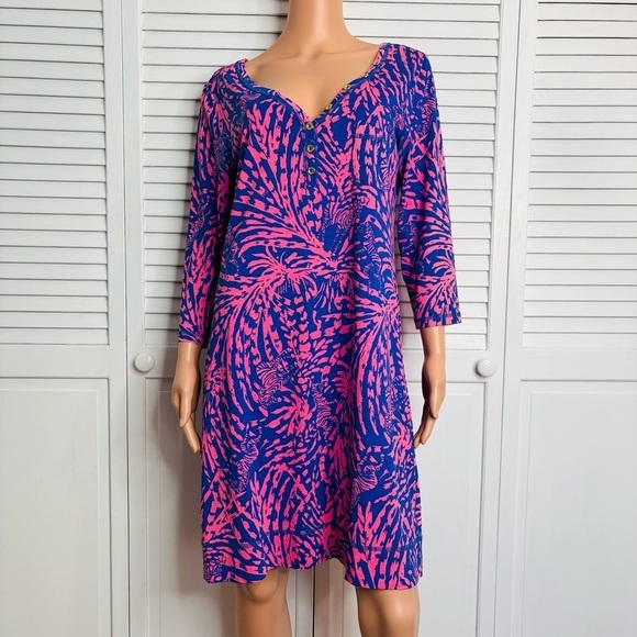 LILLY PULITZER Palmetto Dress Rolling in the Grass Zebra Size Large - Picture 1 of 8